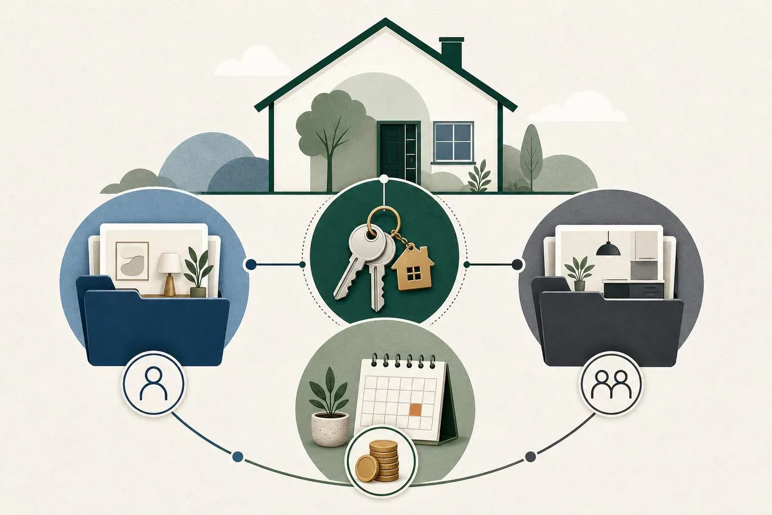 Diagram showing separate property, joint property, and support planning for an Ontario cohabitation agreement