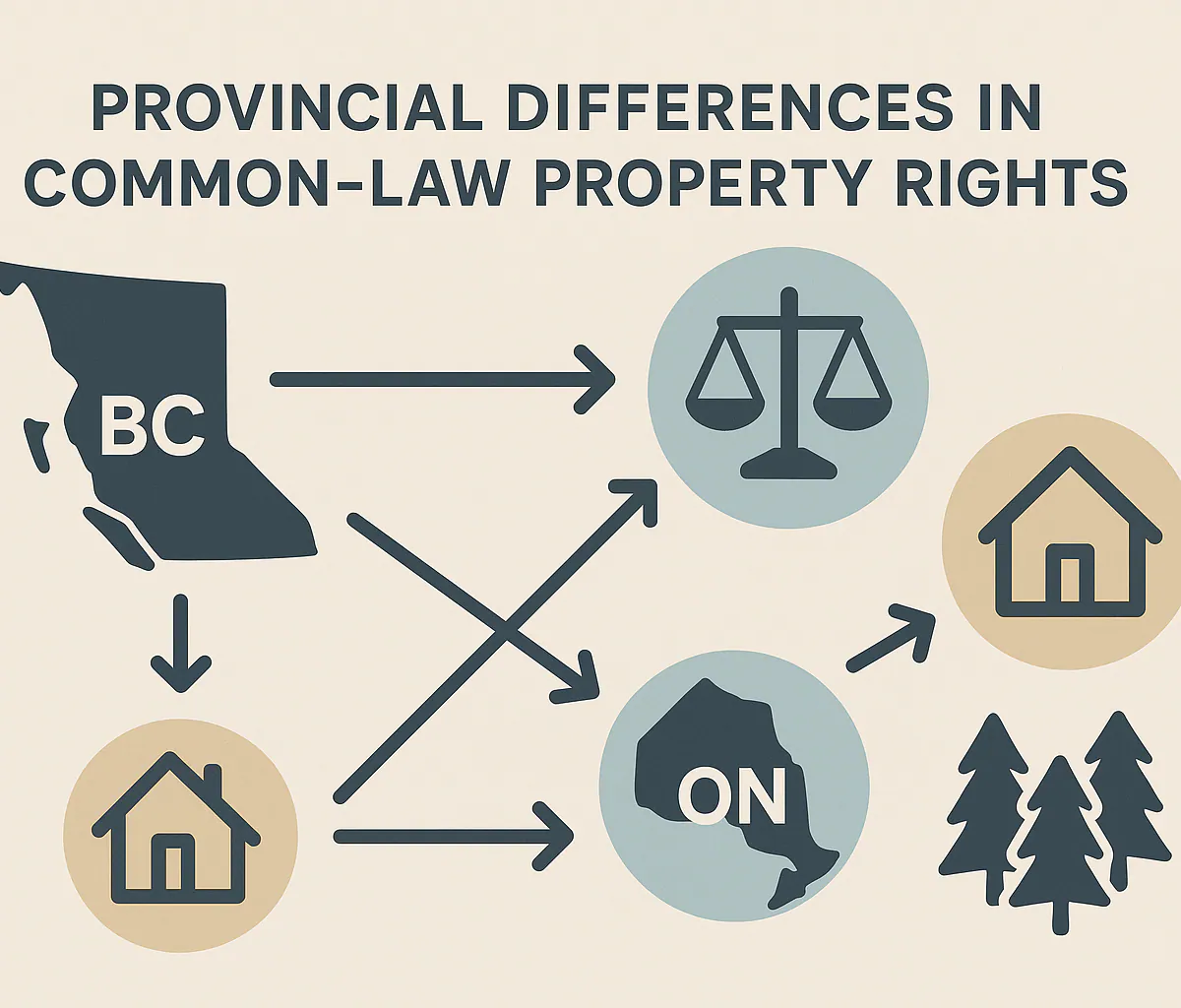 Comparison of common-law property division rules in Ontario, British Columbia, Alberta, Quebec, Manitoba, and Saskatchewan
