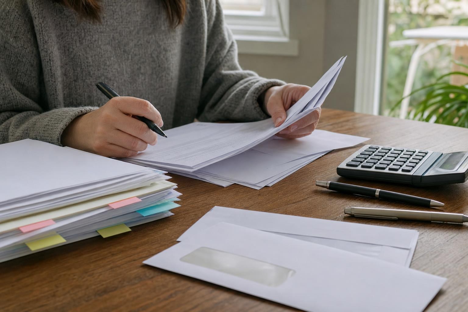 Close-up of organized financial paperwork used to compare prenup costs and lawyer review options