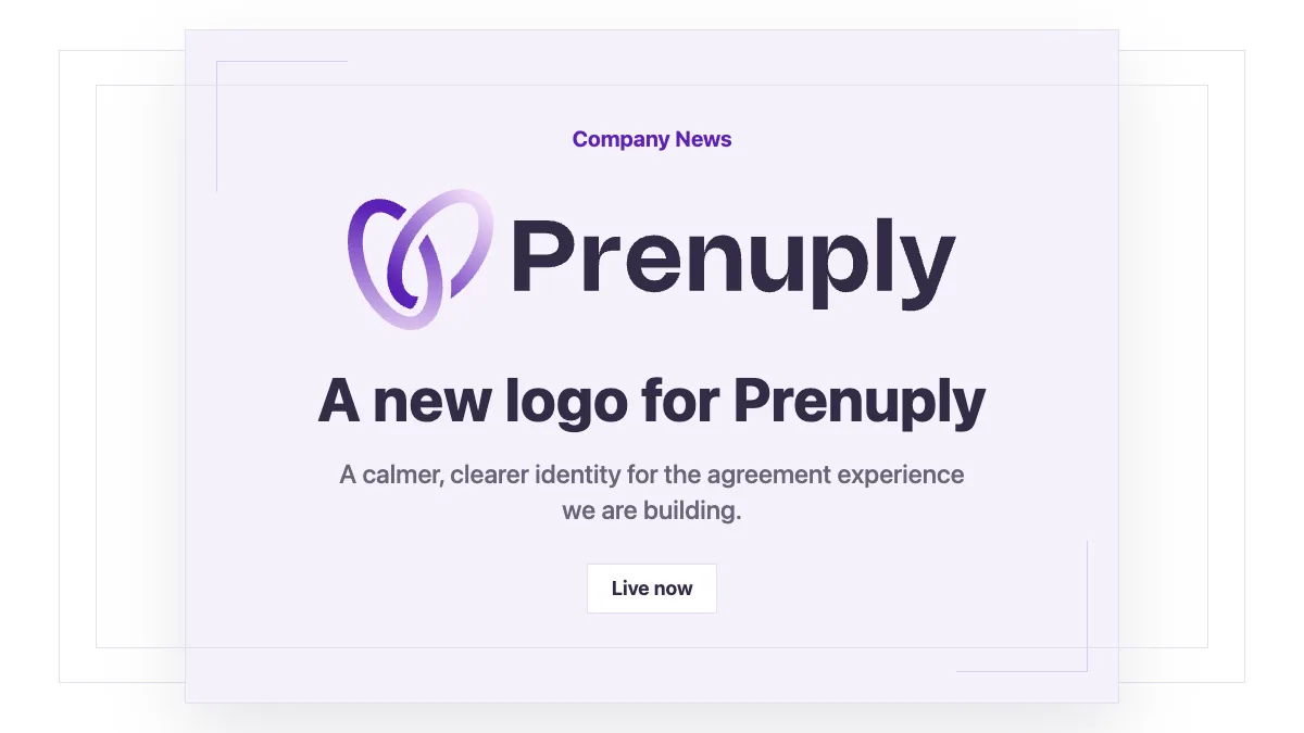 Prenuply launch graphic announcing the new logo