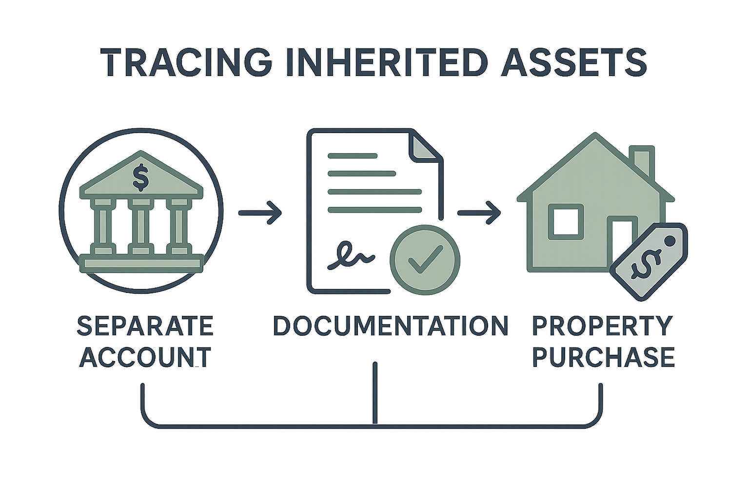 Infographic illustrating the process of tracing inherited assets